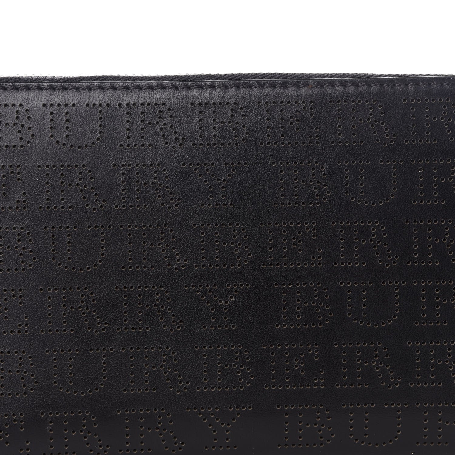 Burberry Calfskin Perforated Zip Around Wallet Black 8 of 8