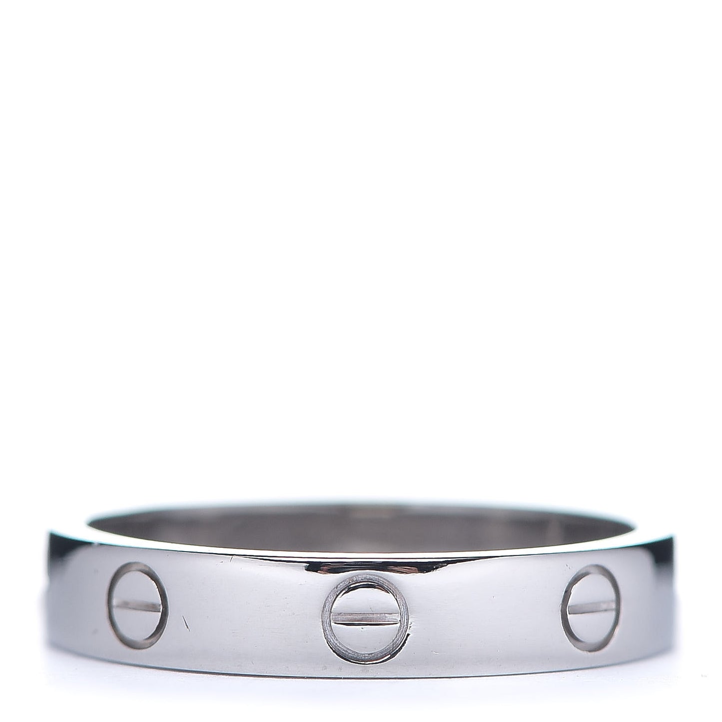18K White Gold Diamond 4mm LOVE Wedding Band Ring 58 8.25