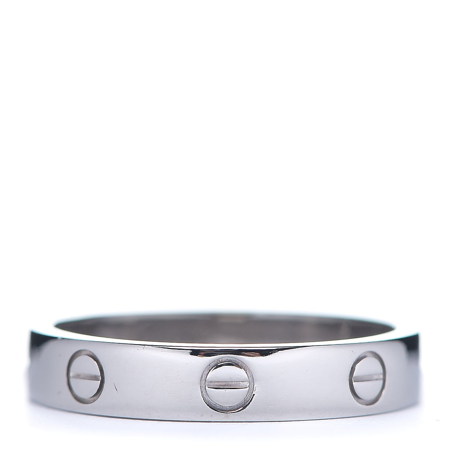 Cartier 18K White Gold Diamond 4mm LOVE Wedding Band Ring 58 8.25 2 of 3