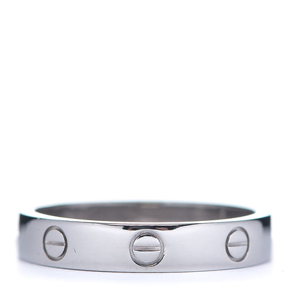 Cartier 18K White Gold Diamond 4mm LOVE Wedding Band Ring 58 8.25 2 of 3