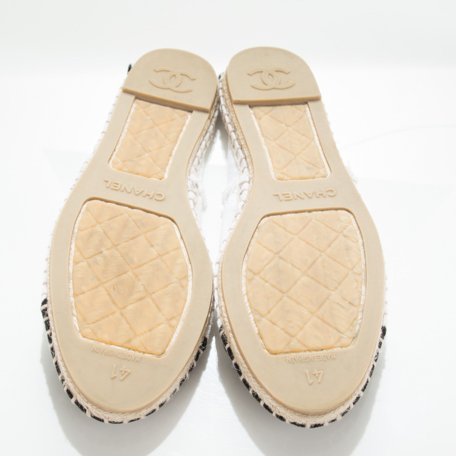Chanel Canvas CC Espadrilles 41 White Black 6 of 11
