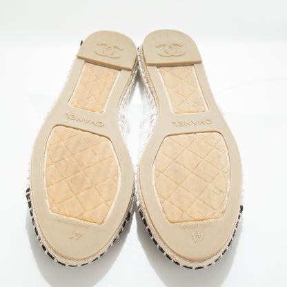 Chanel Canvas CC Espadrilles 41 White Black 6 of 11