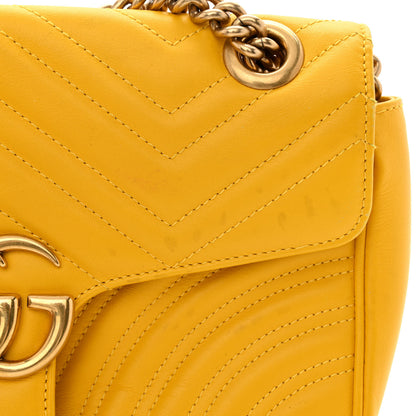 Gucci Calfskin Matelasse Small GG Marmont Shoulder Bag Stone Topaz 11 of 17