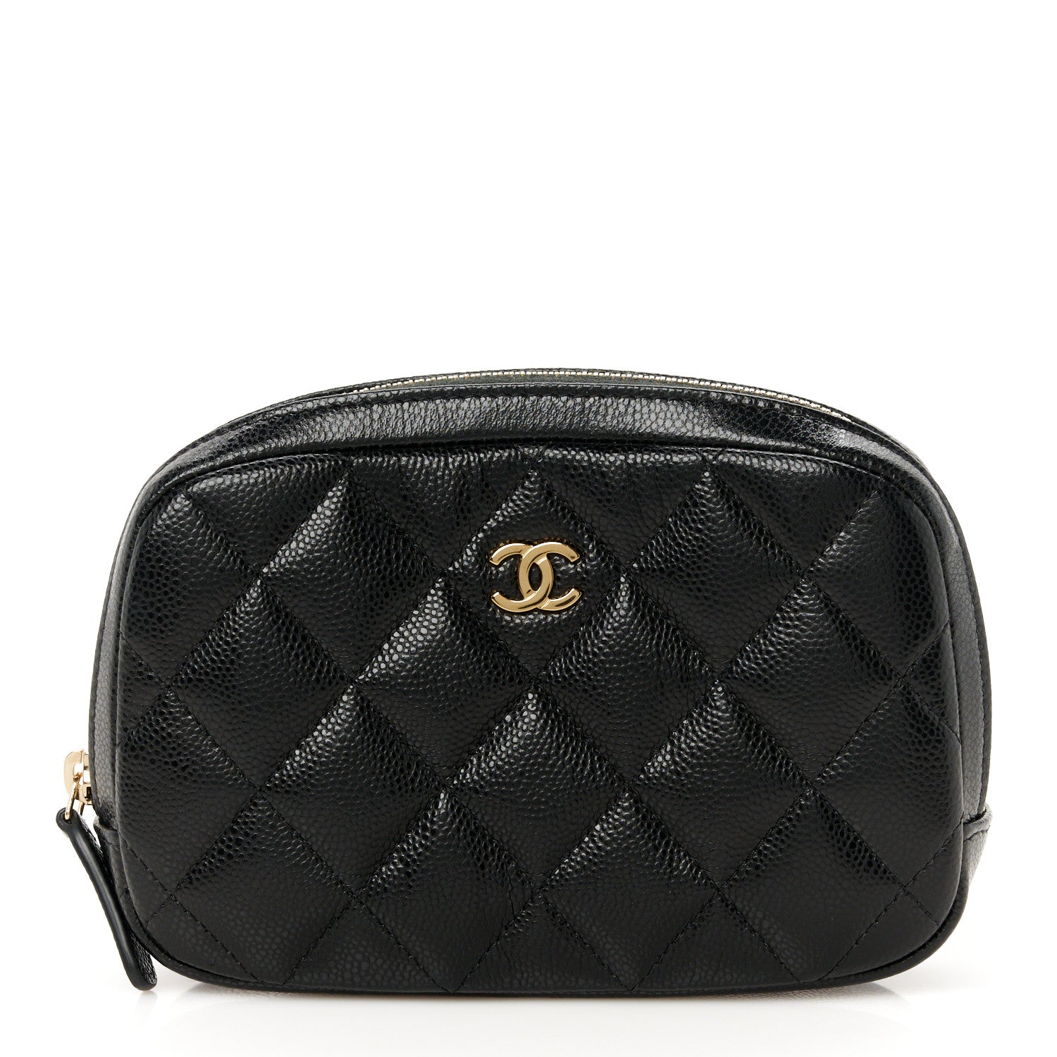 Chanel Caviar Quilted Small Curvy Pouch Cosmetic Case Black 1 of 9