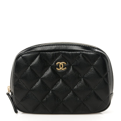 Chanel Caviar Quilted Small Curvy Pouch Cosmetic Case Black 1 of 9
