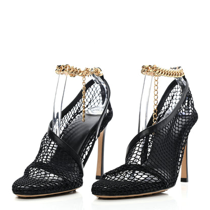 Bottega Veneta Mesh Nappa Chunky Chain Sandals 38.5 Black 3 of 7