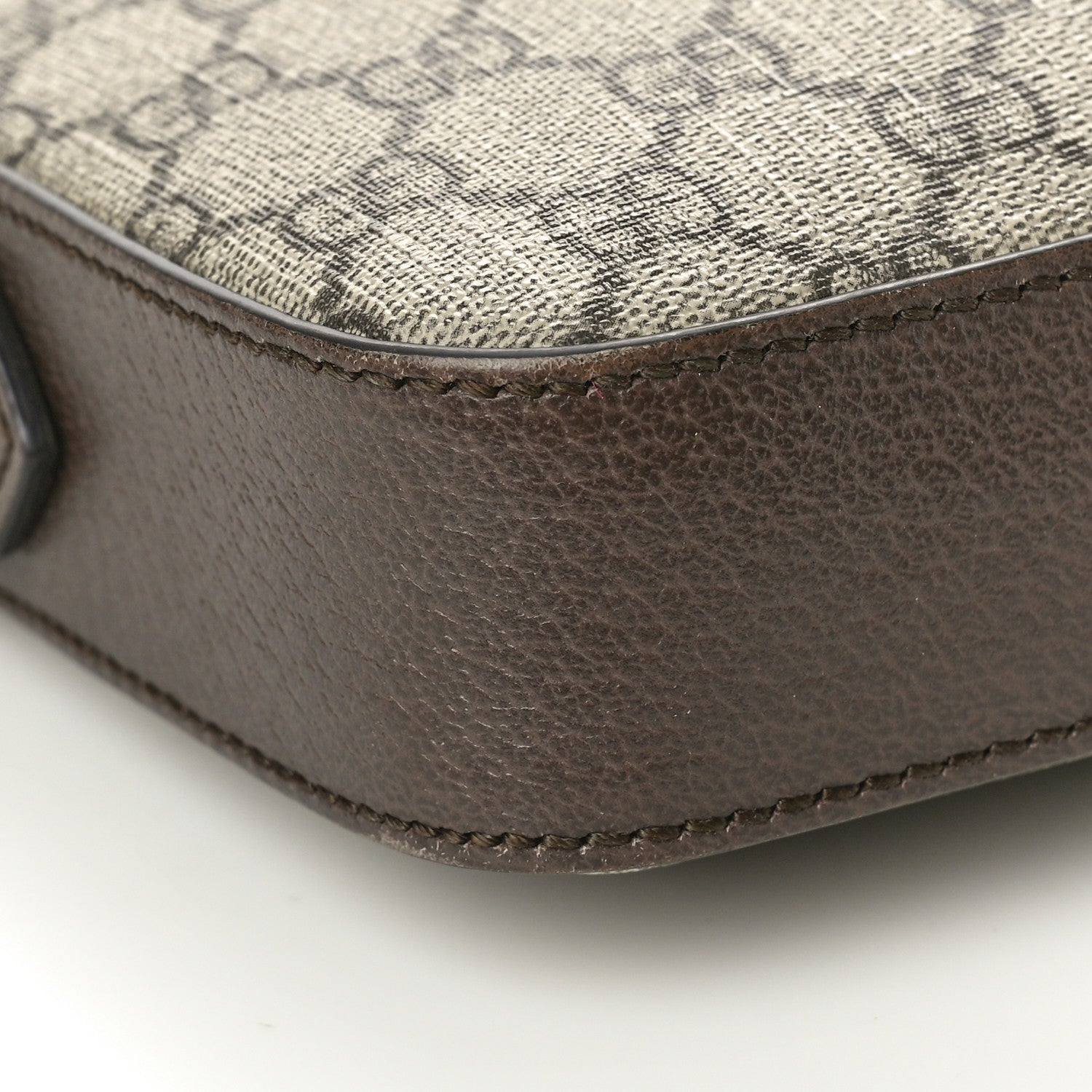 Gucci GG Supreme Monogram Textured Dollar Calfskin Web Ophidia Wristlet Shoulder Bag Beige Ebony New Acero 9 of 11