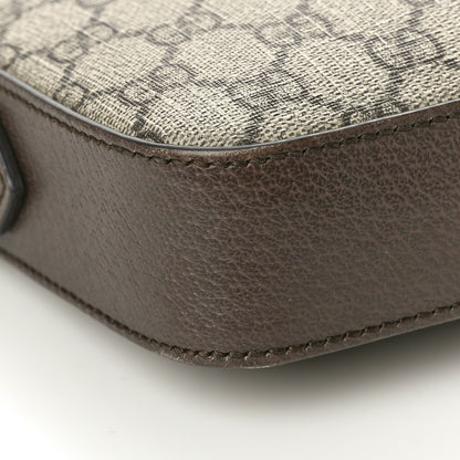 Gucci GG Supreme Monogram Textured Dollar Calfskin Web Ophidia Wristlet Shoulder Bag Beige Ebony New Acero 9 of 11