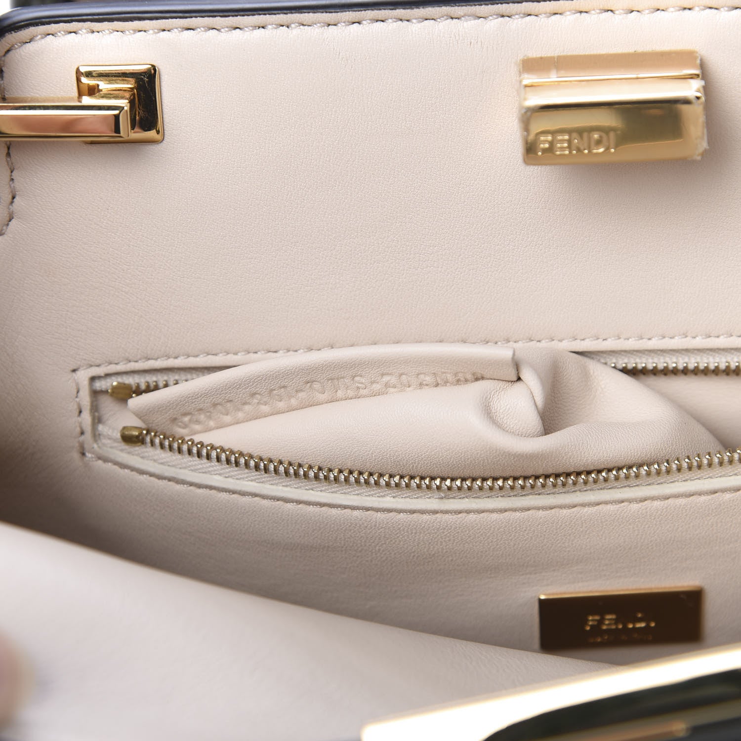 Fendi Vitello Tahiti Burro Medium Peekaboo Iconic Essentially Satchel Asparago Camelia 8 of 11