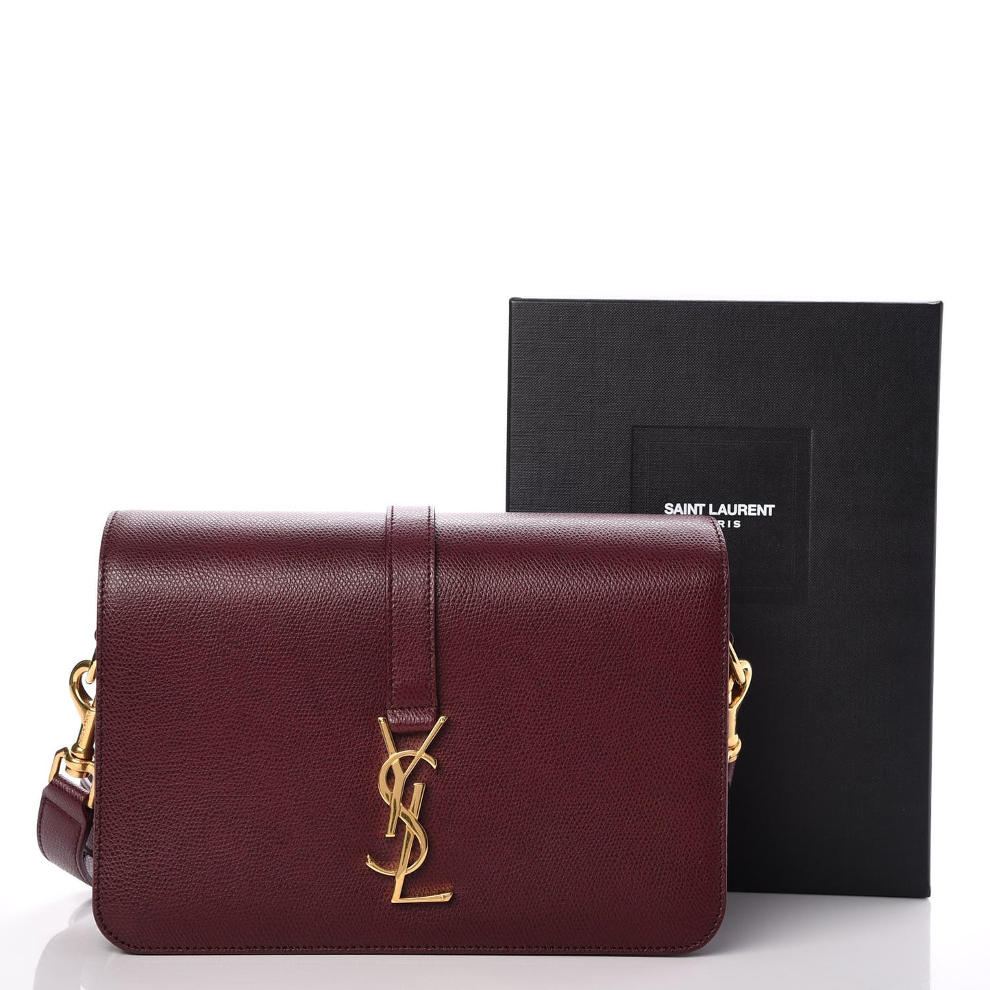 Textured Calfskin Medium Classic Monogram Universite Bag Dark Red