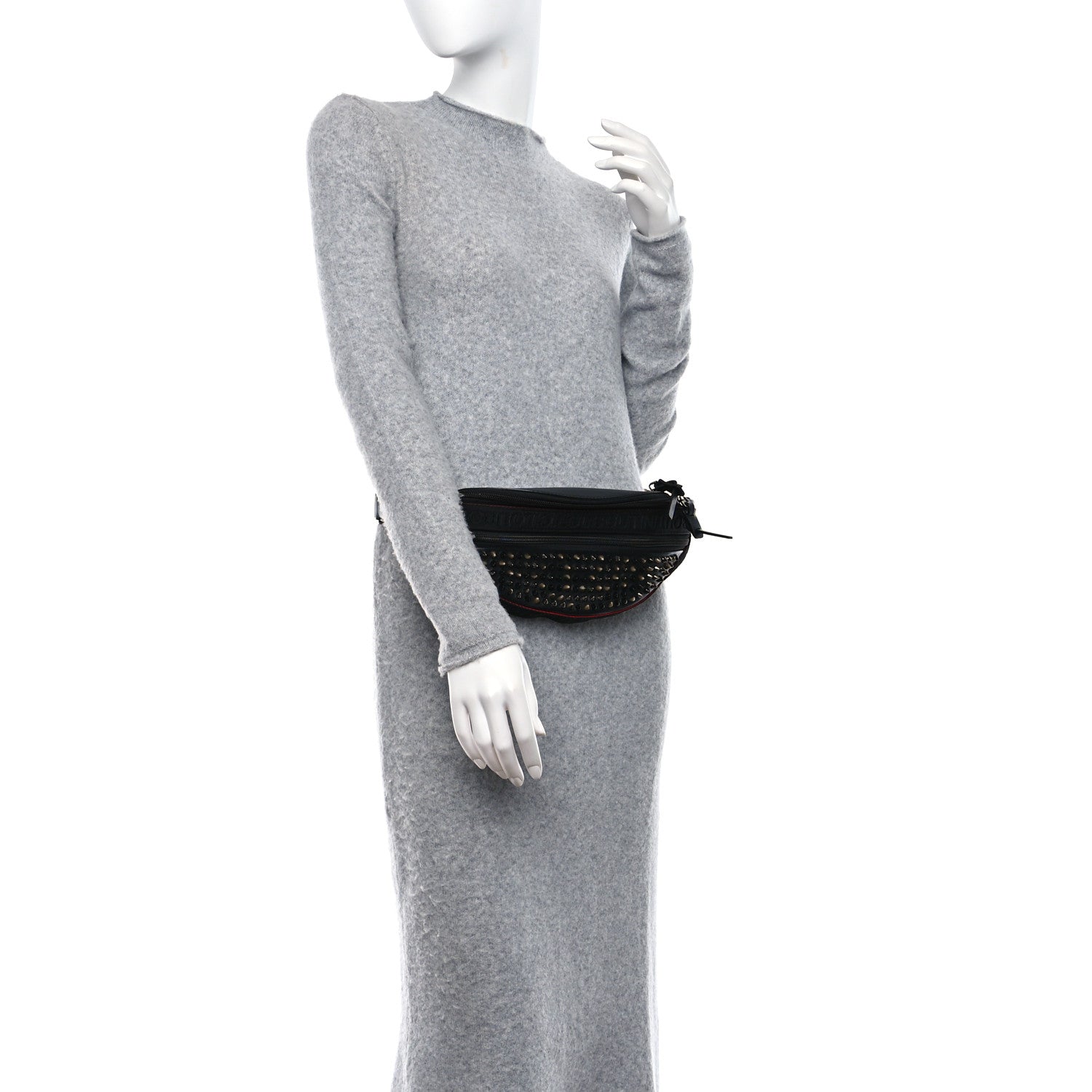 Christian Louboutin Calfskin Pyramid Embossed Parisnyc Belt Bag Black 2 of 8