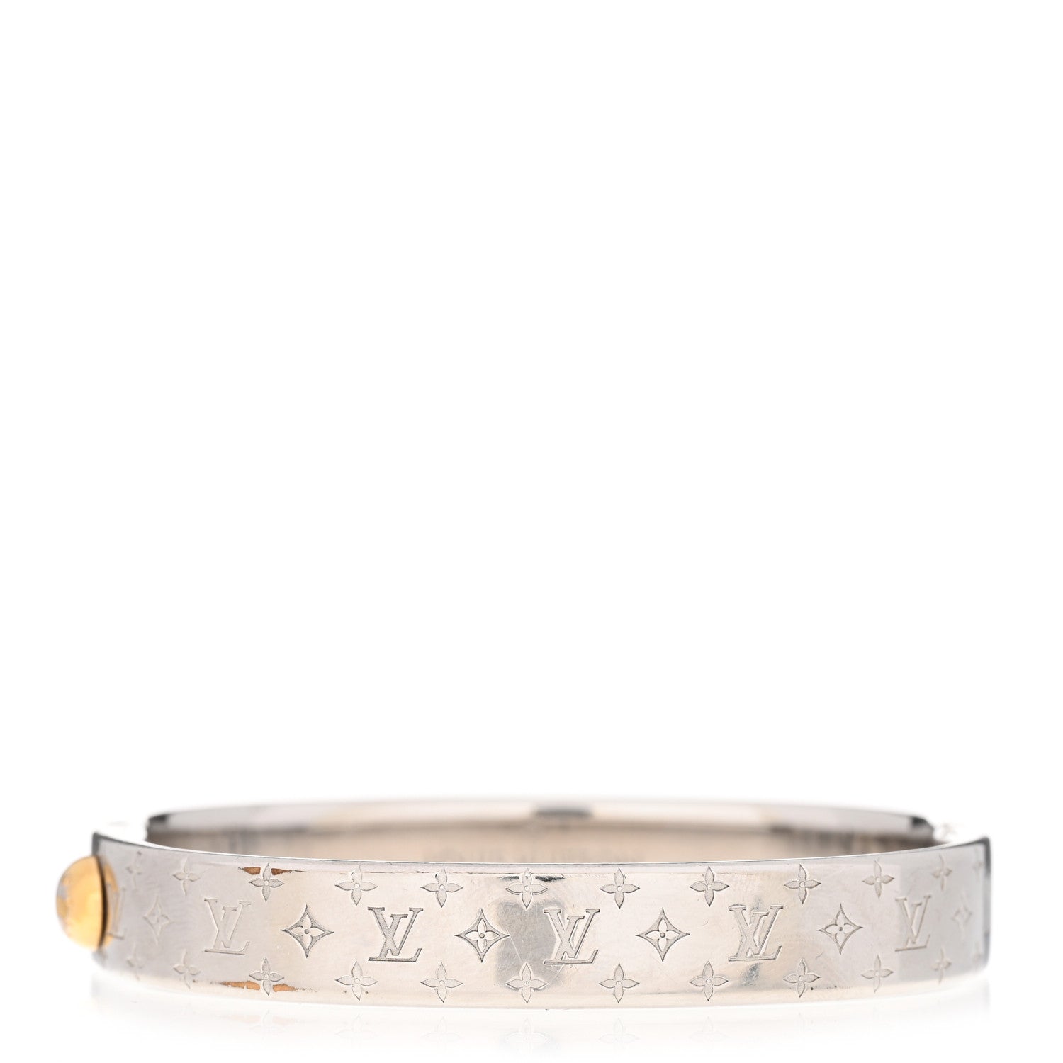 Louis Vuitton Palladium Monogram Nanogram Cuff S Silver 1 of 7