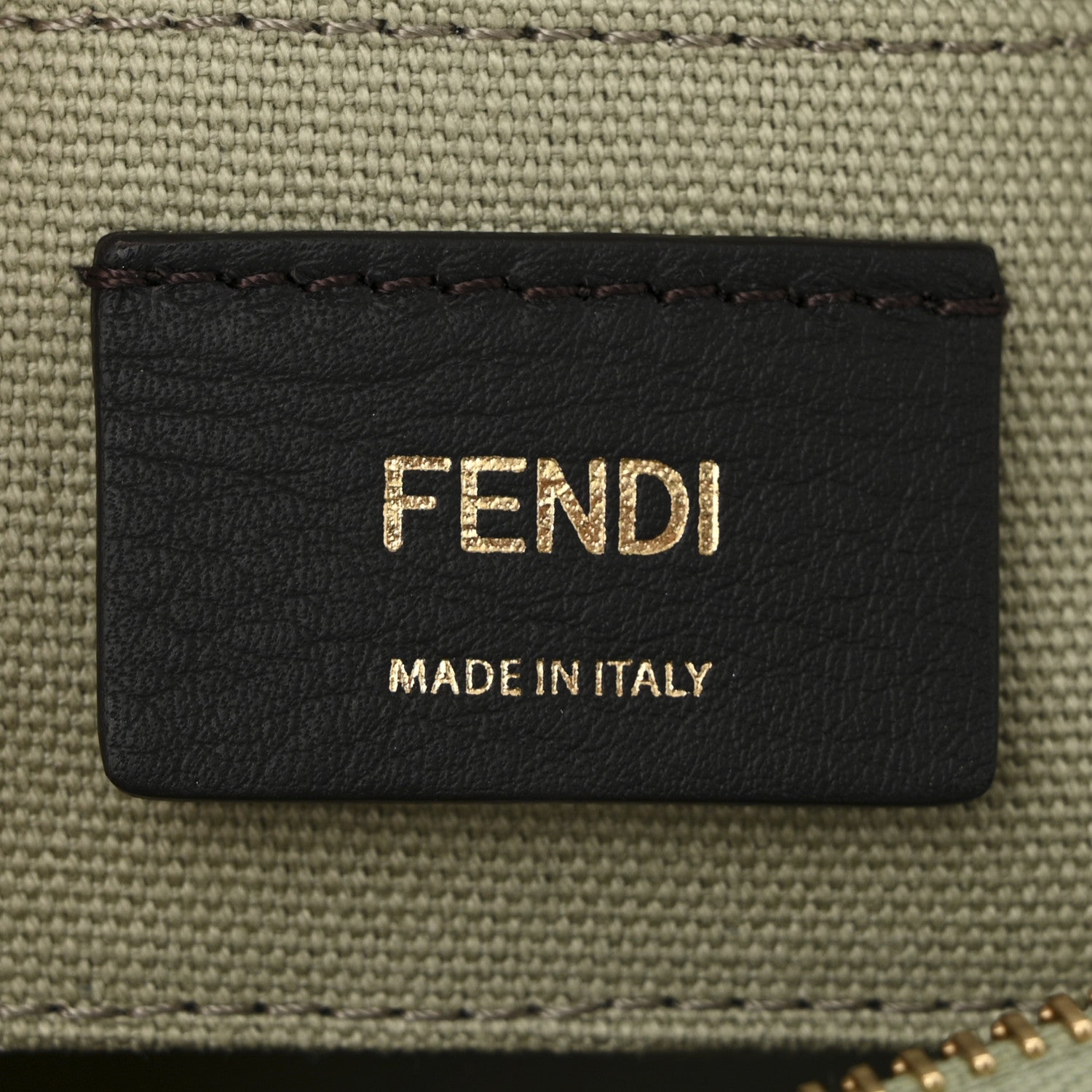 Fendi Canvas Vitello King Plexiglass Logo Embroidered Mini By The Way Top Handle Boston Bag Green Tea 6 of 10