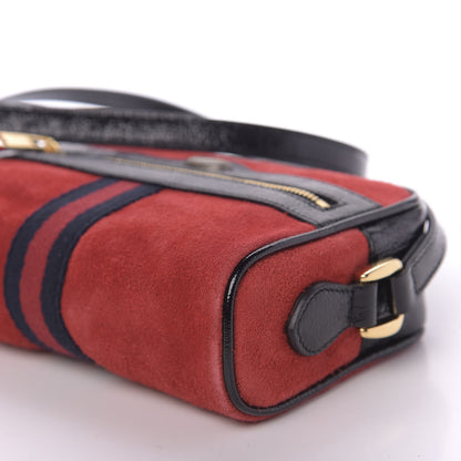 Gucci Suede Patent Web Mini Ophidia Shoulder Bag Red 7 of 12