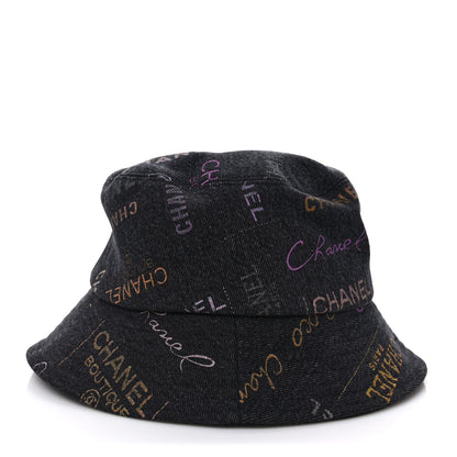 Chanel Denim Mood Cloche Bucket Hat M Black 5 of 8