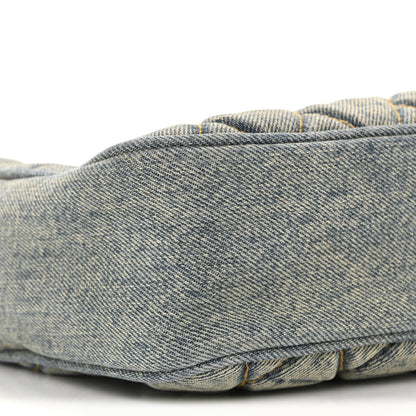 Saint Laurent Denim Matelasse Quilted Summer Embroidered Classic Monogram Camera Bag Blue 9 of 14