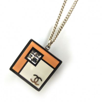 Chanel Resin Crystal Geometric Square Necklace 4 of 6