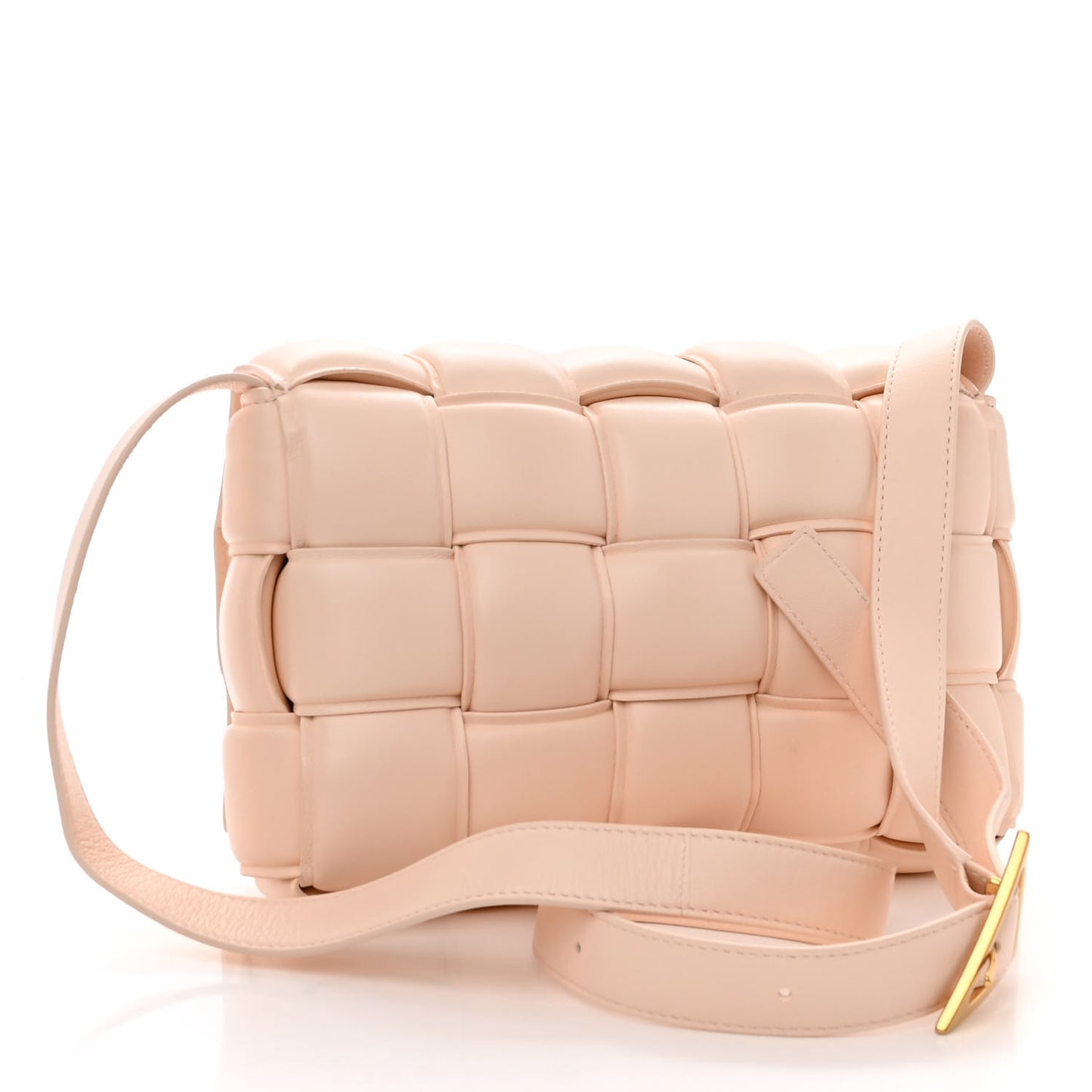 Nappa Maxi Intreccio Padded Cassette Crossbody Bag Melon Washed