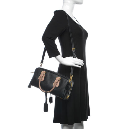 Prada Saffiano Lux Bowler Black Cammeo 3 of 10