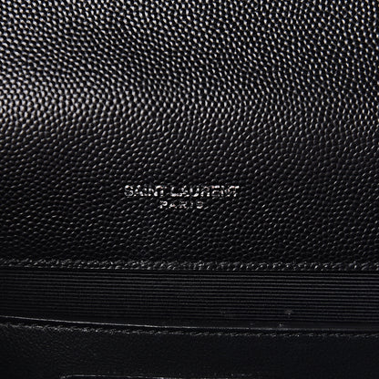 Saint Laurent Grain De Poudre Textured Mixed Matelasse Triquilt Medium Monogram Satchel Black 6 of 10