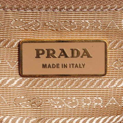 Prada Saffiano Perforated Striped Boston Papaya Caramel 7 of 10