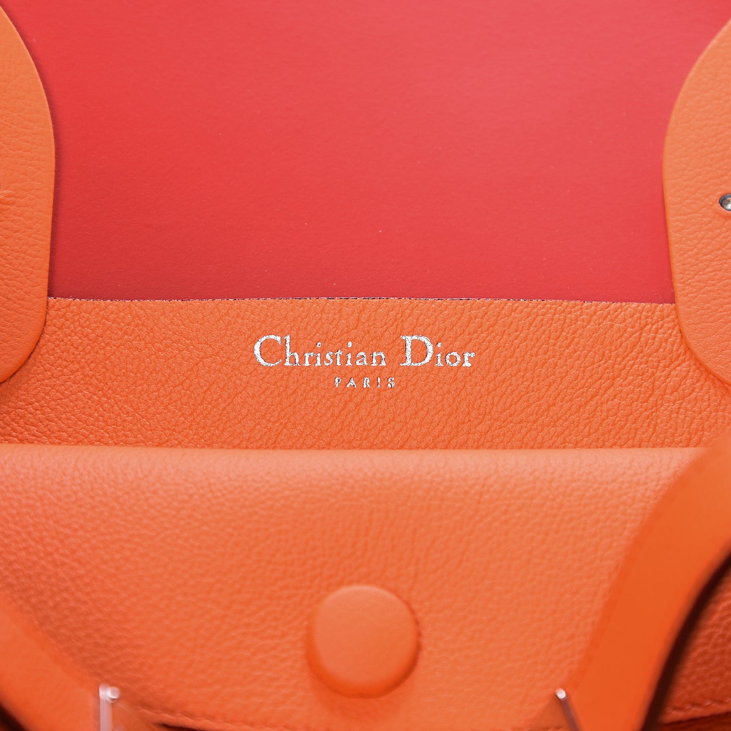 Supple Grained Calfskin Large Open Bar Tote Orange