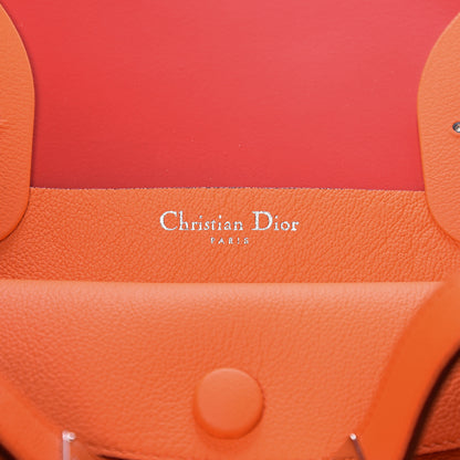 Christian Dior Supple Grained Calfskin Large Open Bar Tote Orange 5 of 8