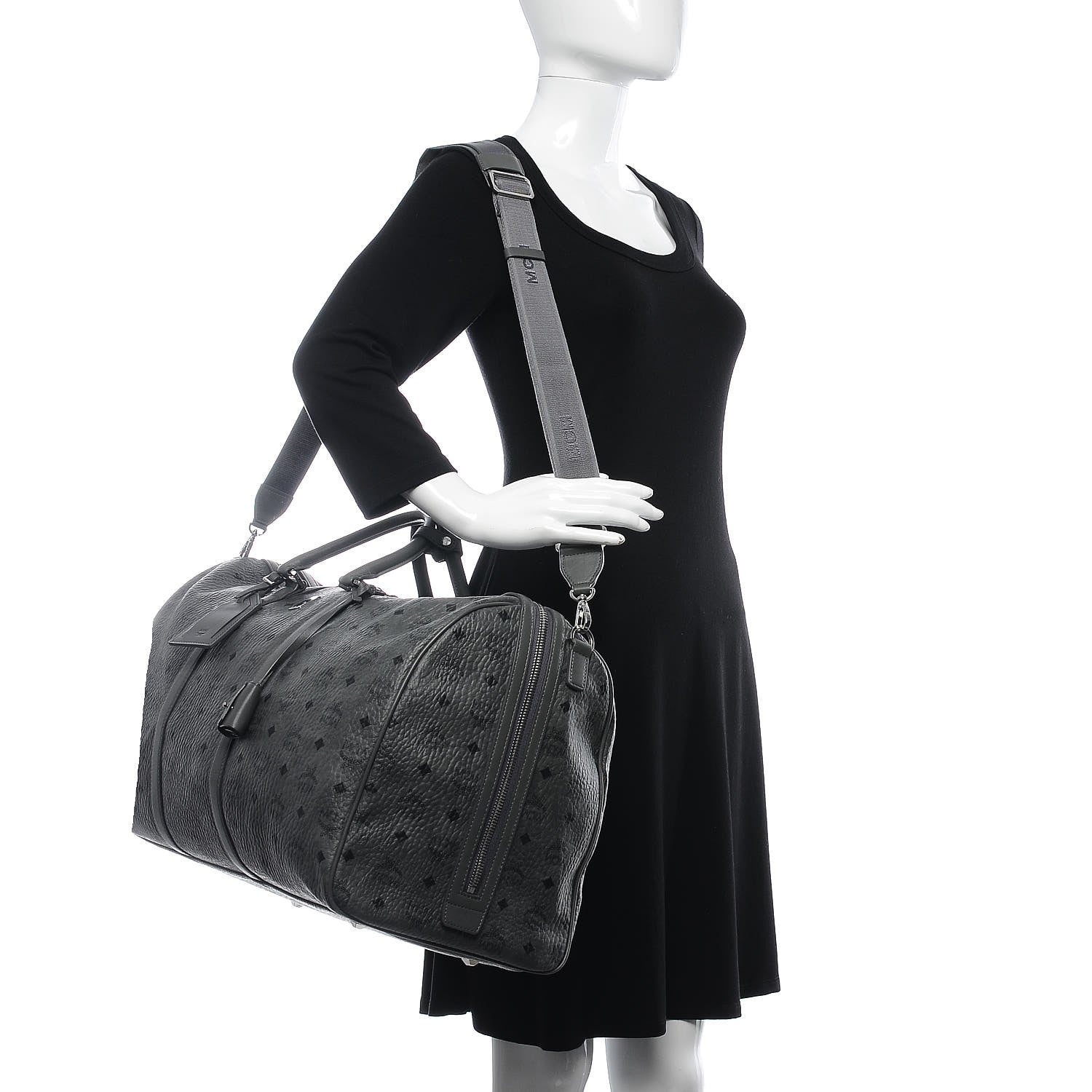MCM Visetos XLarge Traveler Weekender Bag Phantom Grey 2 of 10
