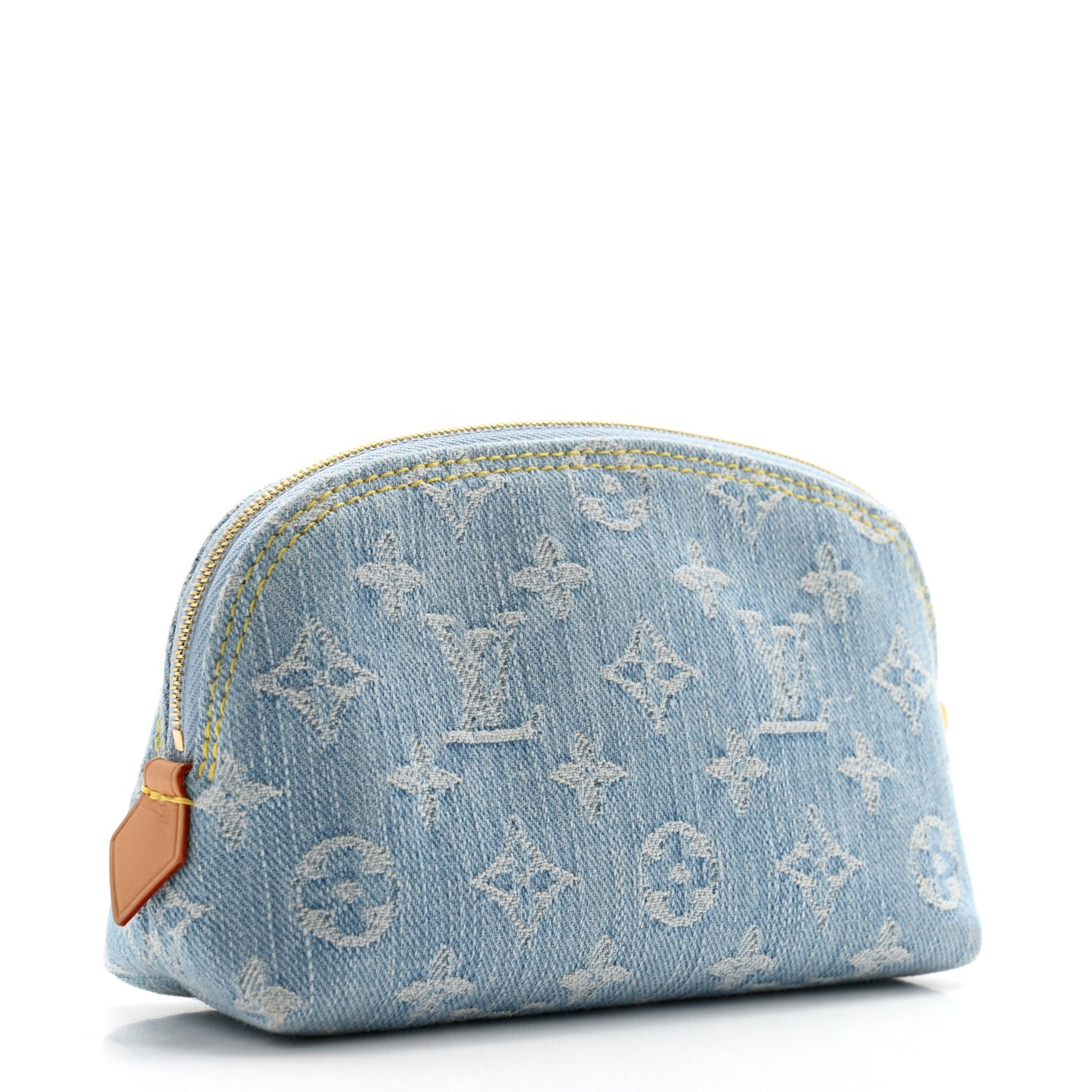 Monogram Denim Cosmetic Pouch PM Blue