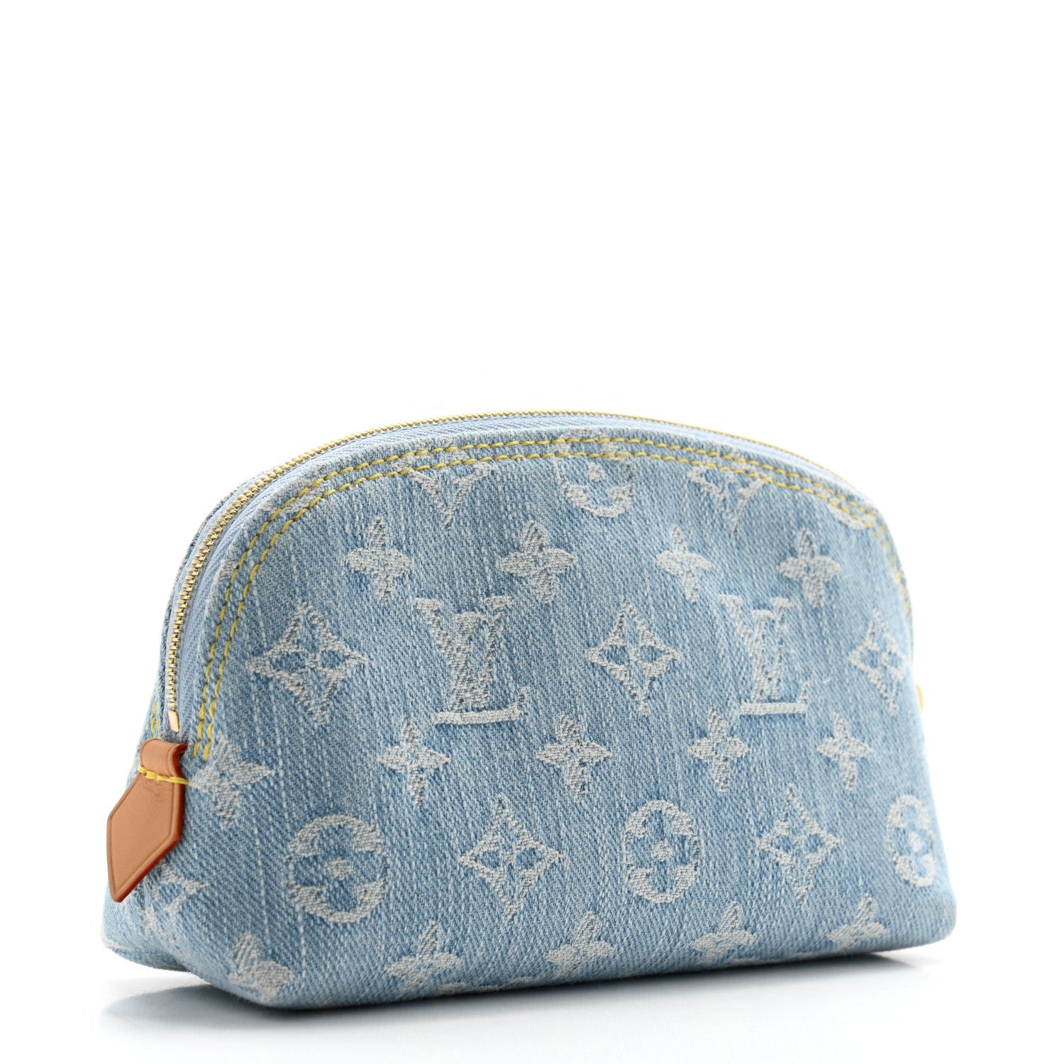 Louis Vuitton Monogram Denim Cosmetic Pouch PM Blue 3 of 8