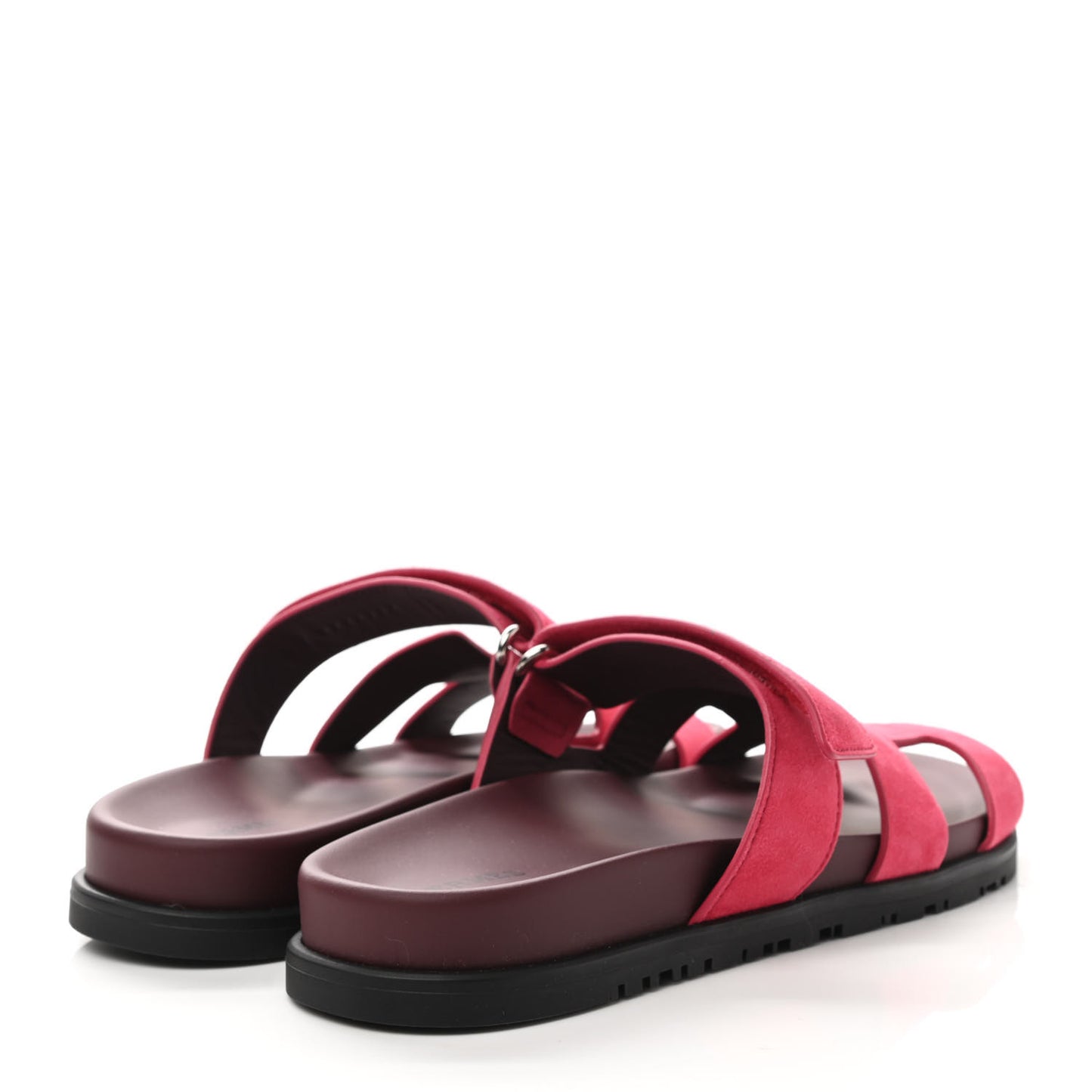 Suede Goatskin Womens Chypre Sandals 38.5 Rose Framboise