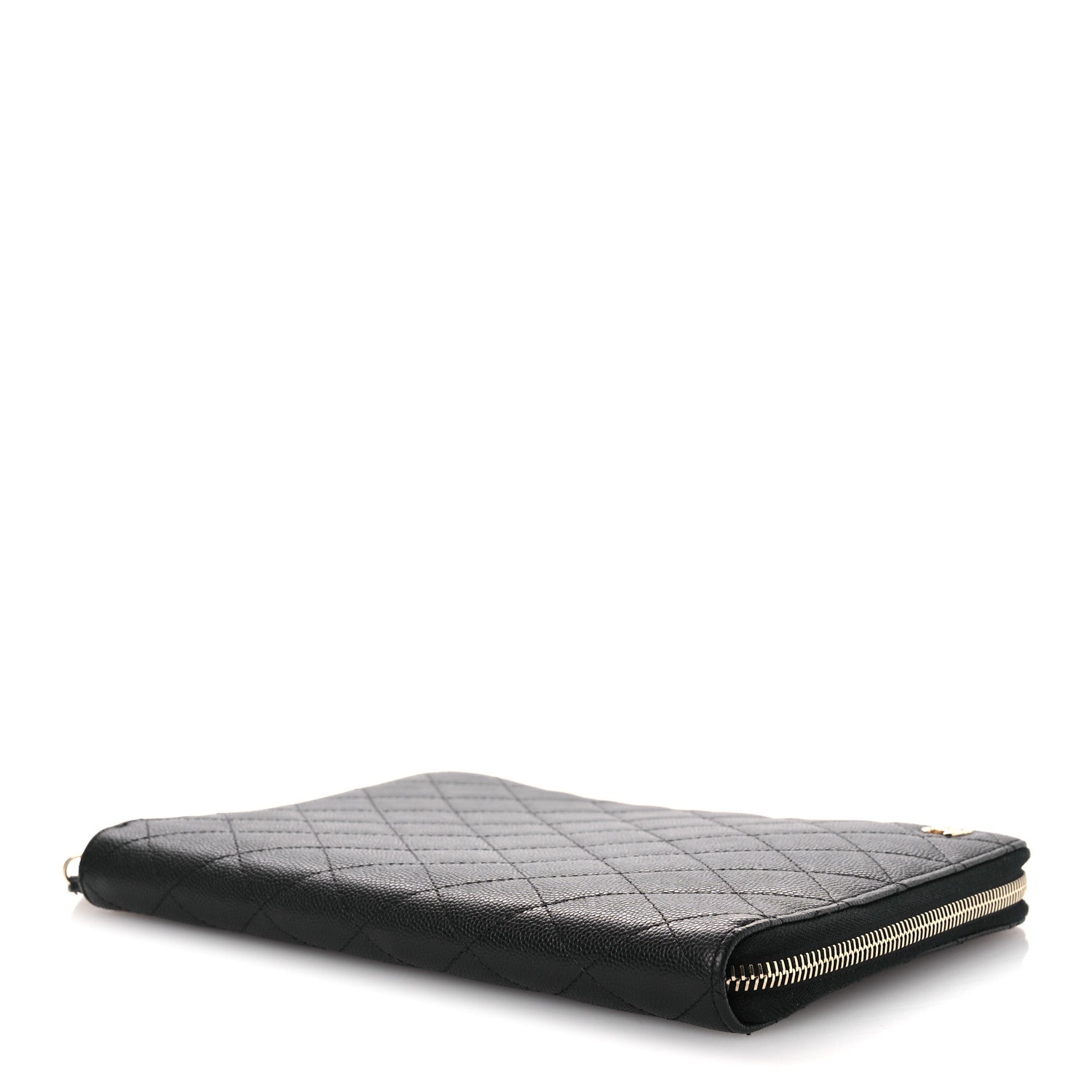 Chanel Caviar Quilted Zip Around Notebook Agenda Cover Black 4 of 10