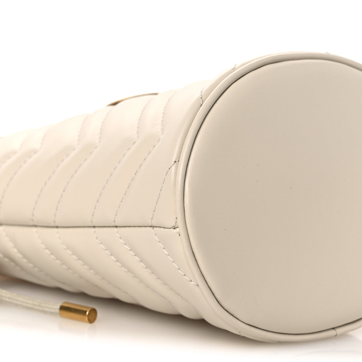 Gucci Calfskin Matelasse Mini GG Marmont 2.0 Bucket Bag White 9 of 10