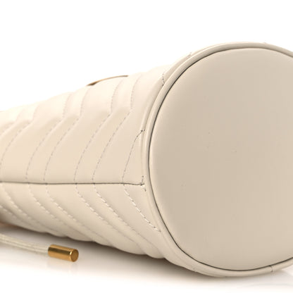 Gucci Calfskin Matelasse Mini GG Marmont 2.0 Bucket Bag White 9 of 10