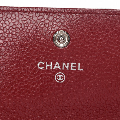 Chanel Caviar Quilted Large Gusset Flap Wallet Red 6 of 13