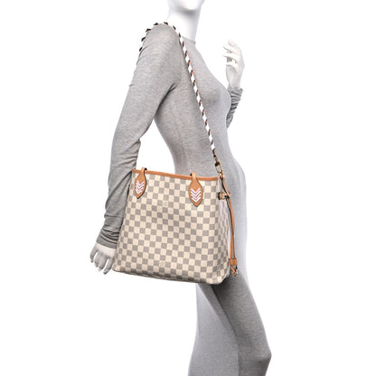 Louis Vuitton Damier Azur Braided Neverfull MM Orange 2 of 10