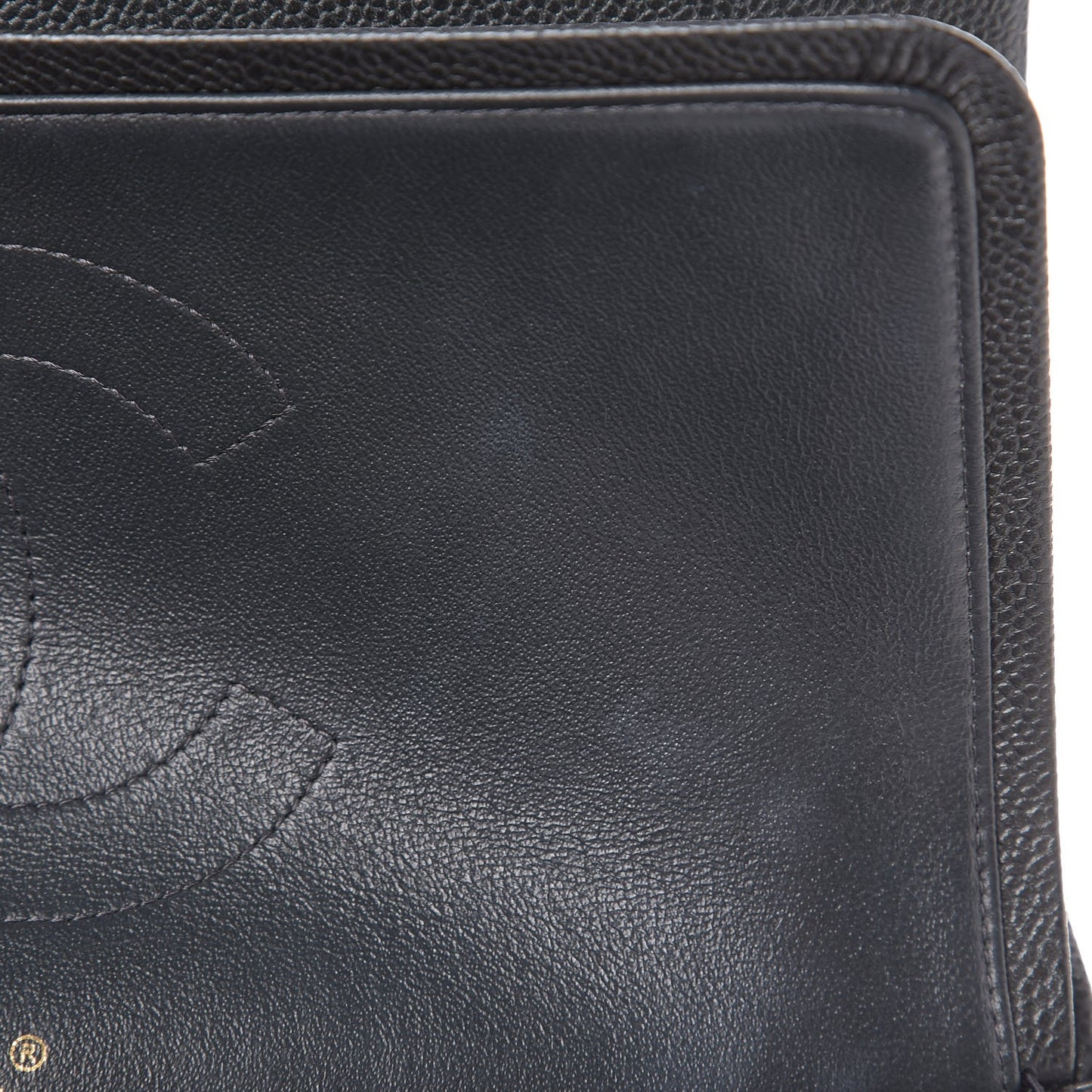 Metallic Caviar Quilted Jumbo Double Flap Dark Grey