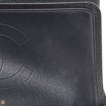 Chanel Metallic Caviar Quilted Jumbo Double Flap Dark Grey 8 of 9