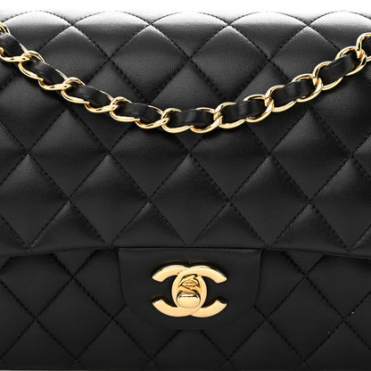 Chanel Lambskin Quilted Medium Double Flap Black 8 of 11