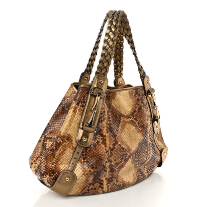 Gucci Metallic Snakeskin Medium Pelham Tote Gold 3 of 13
