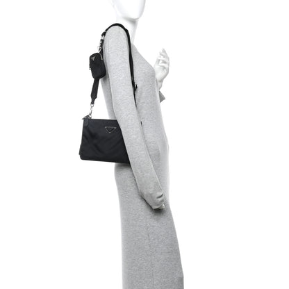 Prada Re-Nylon Saffiano Re-Edition 2000 Double Zip Crossbody Bag Black 2 of 13