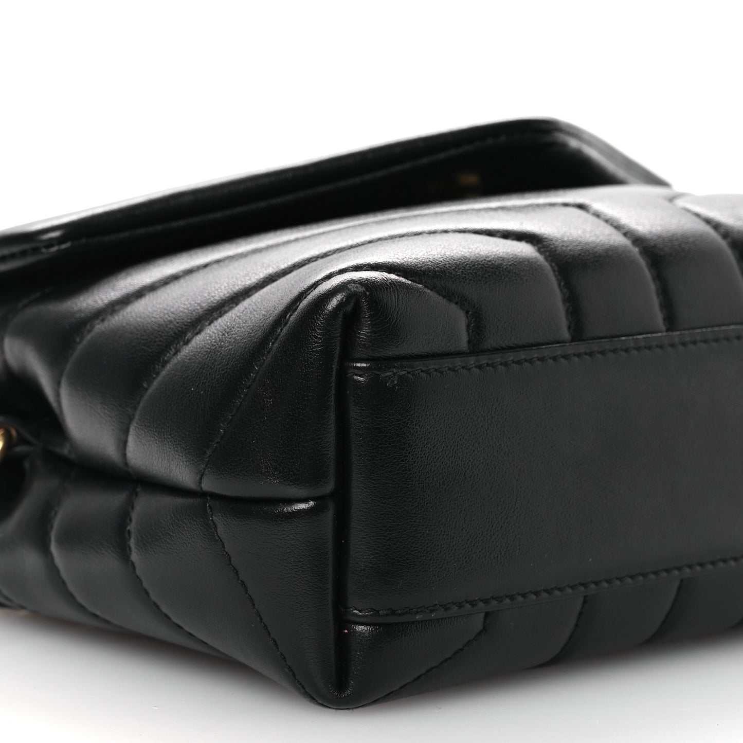 Calfskin Y Quilted Monogram Toy Loulou Crossbody Bag Black