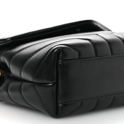 Saint Laurent Calfskin Y Quilted Monogram Toy Loulou Crossbody Bag Black 9 of 15