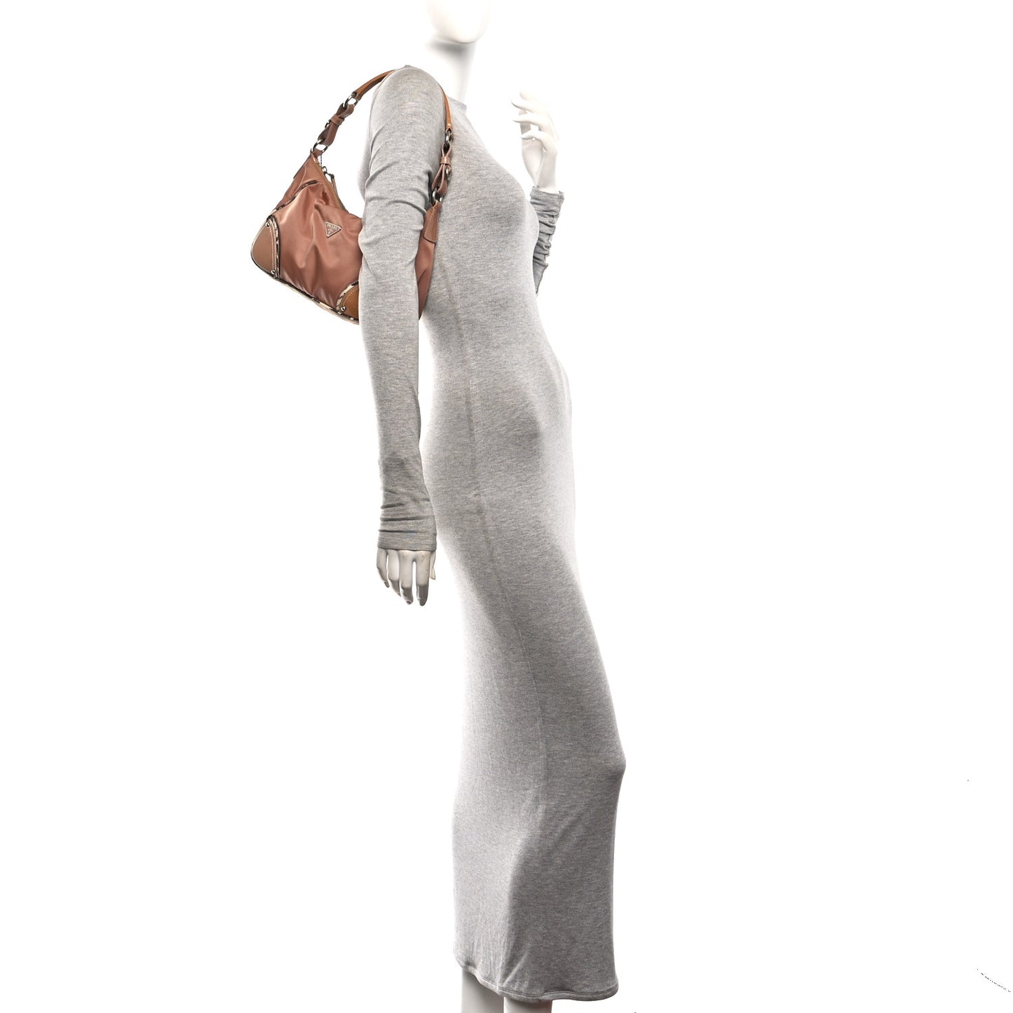 Tessuto Vernice Shoulder Bag Cipria