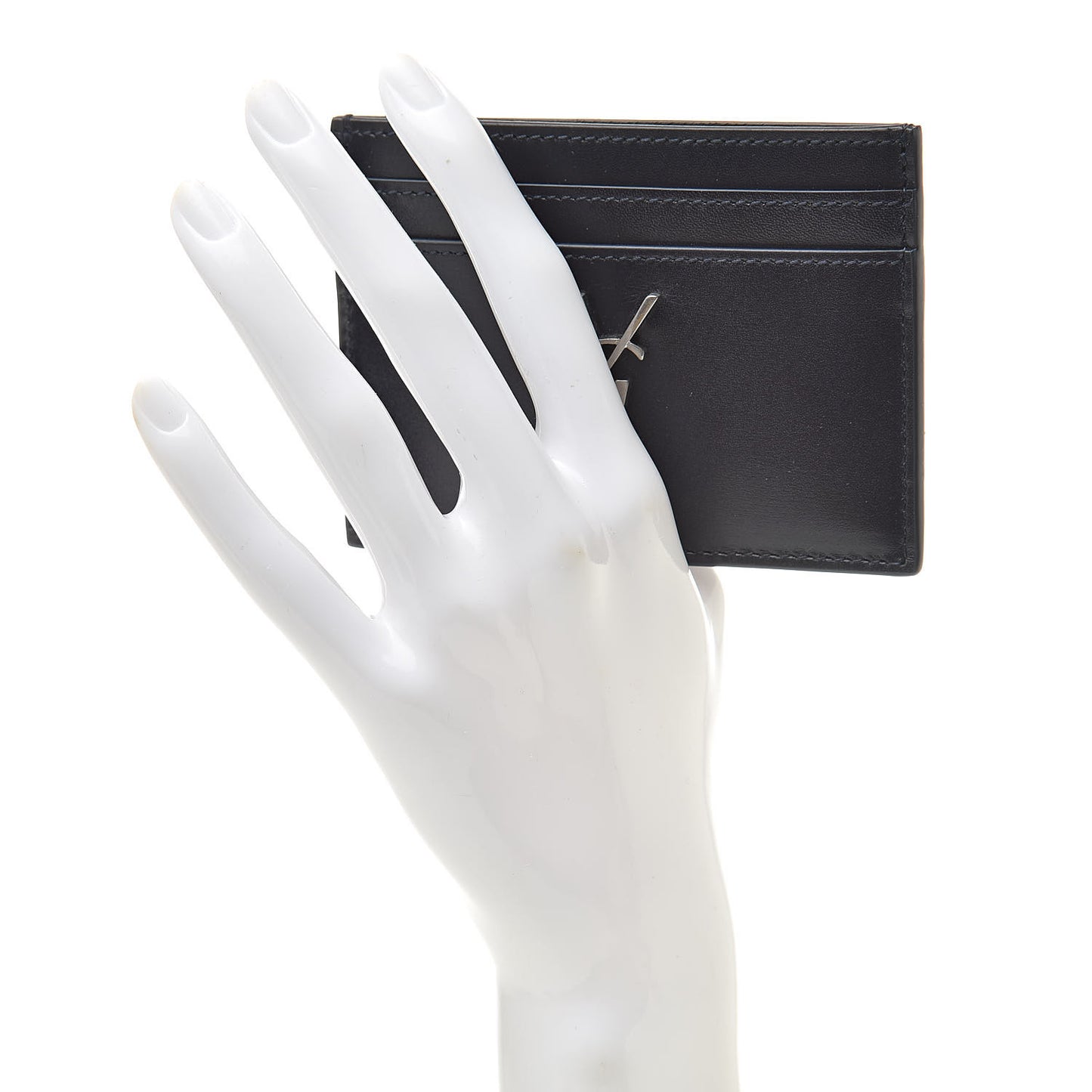Calfskin Monogram Credit Card Case Dark Notte