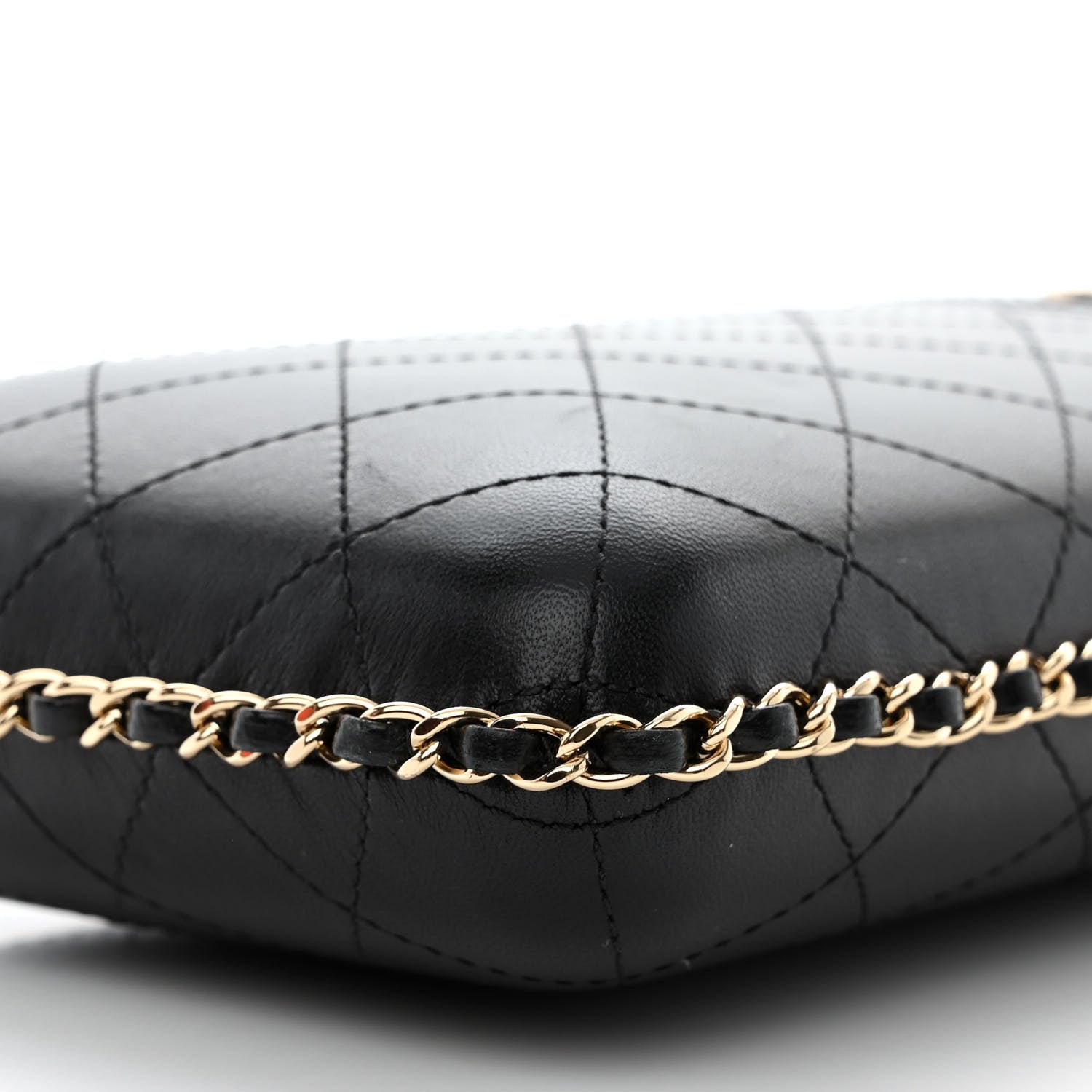 Chanel Lambskin Quilted Chain Around Phone Holder Black 10 of 10
