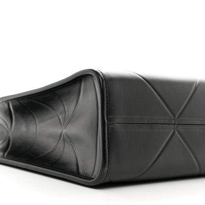 Prada Soft Calfskin Triangolo Symbole Embossed Medium Tote Black 8 of 9