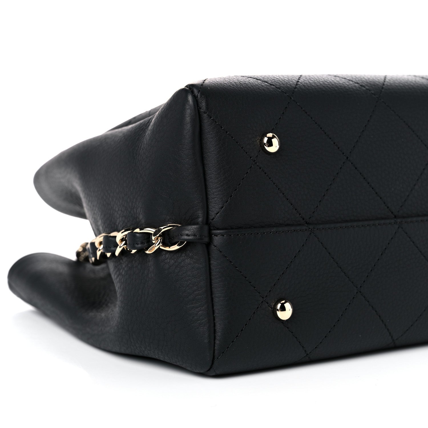 Chanel Bullskin Stitched Medium Shopping Bag Black 8 of 11