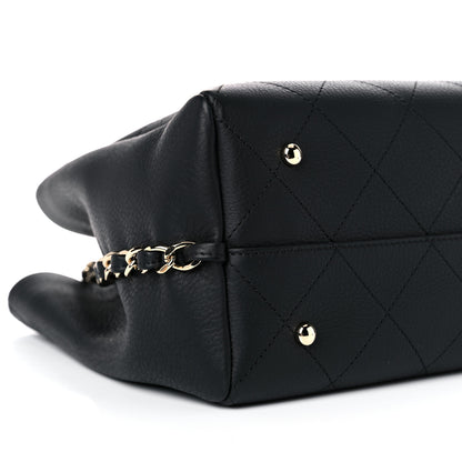 Chanel Bullskin Stitched Medium Shopping Bag Black 8 of 11