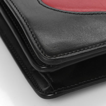 Gucci Knight Calfskin Malaga Kid Heart Medium GG Marmont Chain Handle Bag Black Hibiscus Red Multicolor 8 of 13